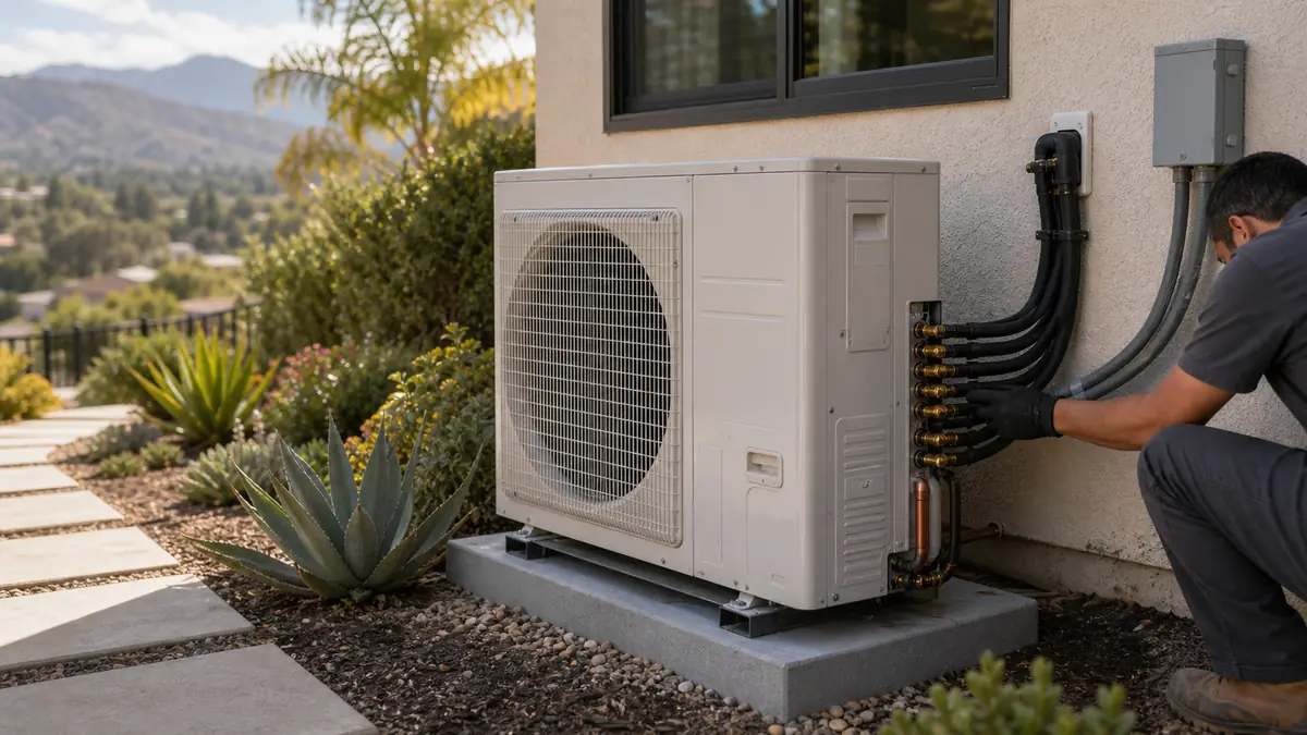 Mitsubishi MUZ-FX Hyper-Heat condenser at a Burbank home