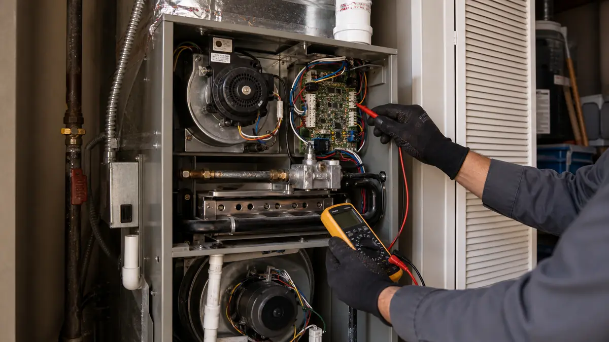 Furnace ignition and flame sensor diagnosis in a Burbank home