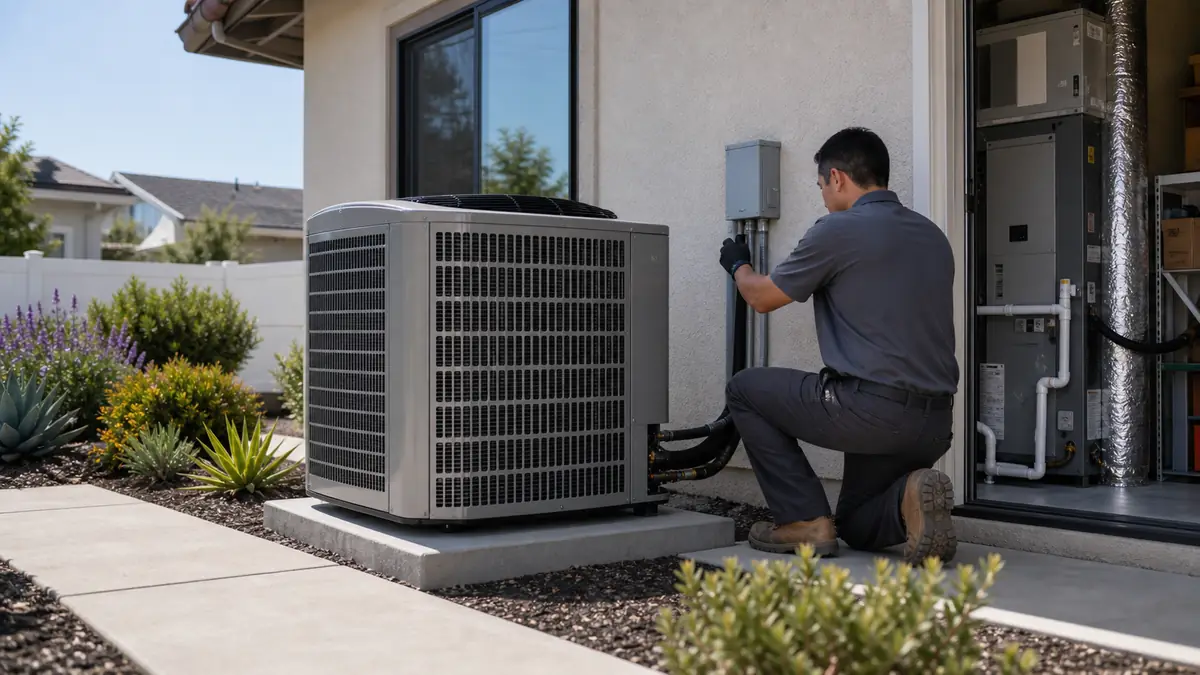Mitsubishi MXZ-SM multi-zone heat pump condenser installed in Burbank